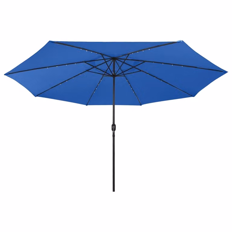 vidaXL Ombrellone con illuminazione a LED 400 cm blu azzurro