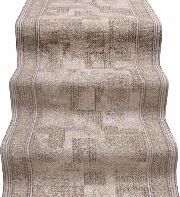 Passatoia per scale e corridoio EMMEVI MV beige, modello orientale antiscivolo e lavabile, L: 67 cm, P: 850 cm