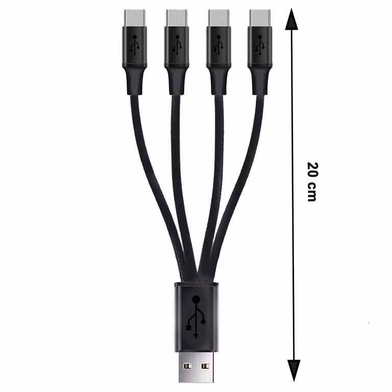 Distributore USB tipo A a 4 x Micro USB Lunghezza: 0,2 m a 2,1A