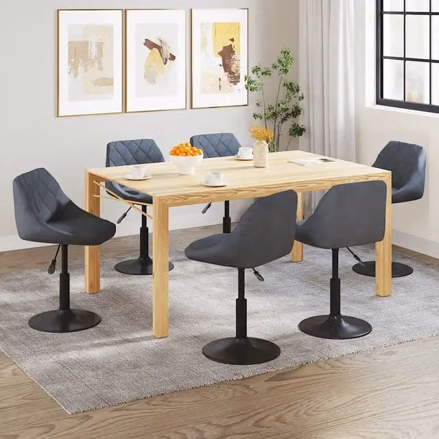 Sedie da Pranzo Girevoli 6 pz Grigio Scuro in Velluto 3088803