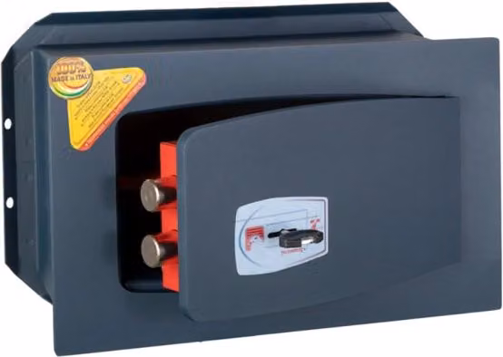 Cassaforte a muro Technomax GK/3B in acciaio colore antracite con chiave a doppia mappa e porta 10 mm L/P/H: 34 x 21 x 15 cm – 1