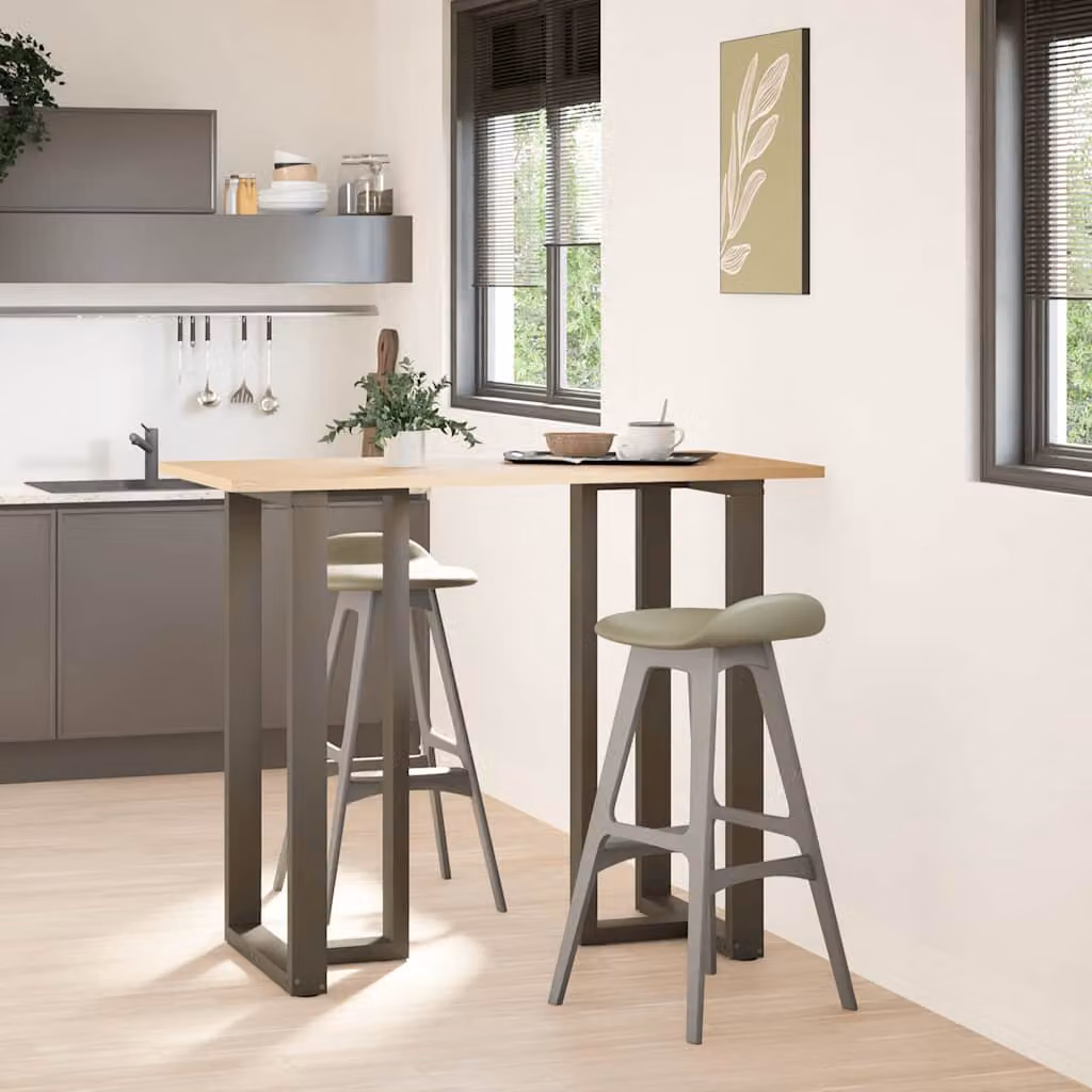 vidaXL Gambe per tavolo da bar forma T 2 pz nere 60x35x(110-111) cm