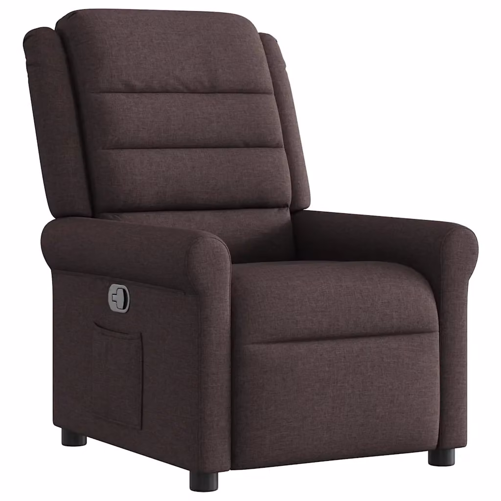 Poltrona Reclinabile Relax vidaXL in Tessuto Marrone con Braccioli e Regolazione Manuale L/P/H: 73,0 x 91,5 x 102,5 cm – 2