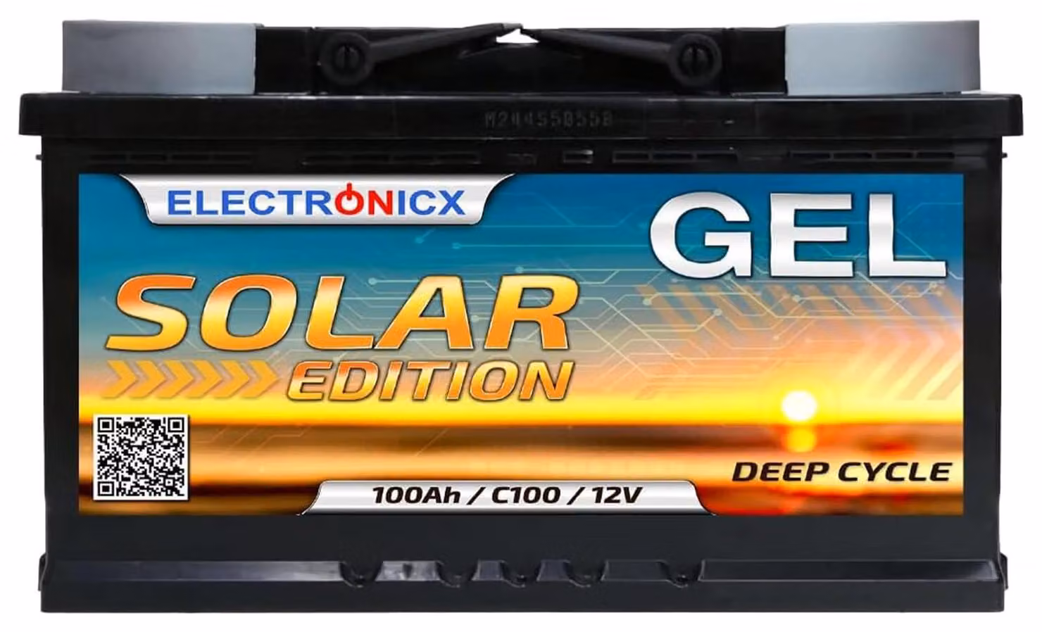 Batteria GEL Solar Edition da 100Ah, 12V, adatta per cicli di scarica profondi, sigillata