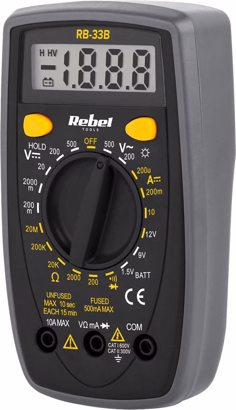 Multimetro digitale tascabile Rebel MIE-RB-33B, grigio