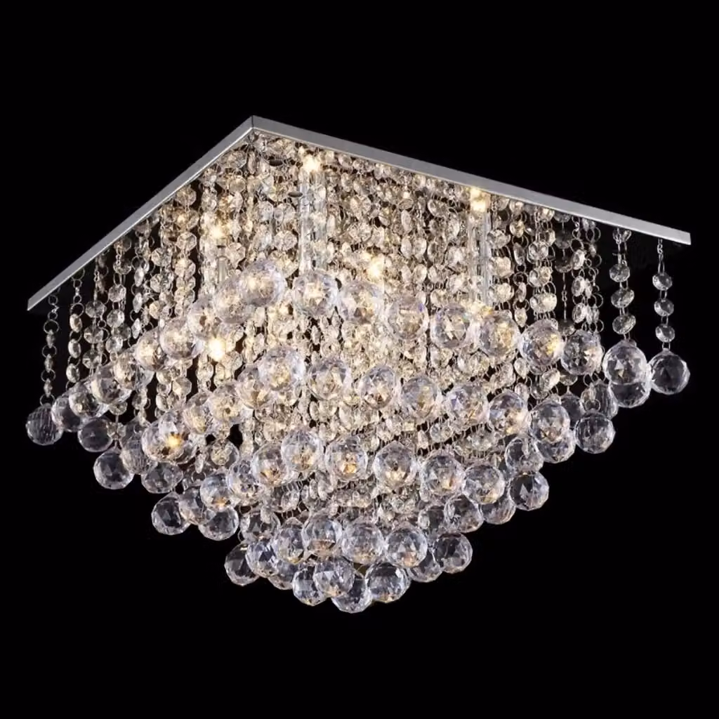 Plafoniere in cristallo e metallo Toolight trasparente con altezza regolabile per soggiorno, camera da letto o cucina – 2