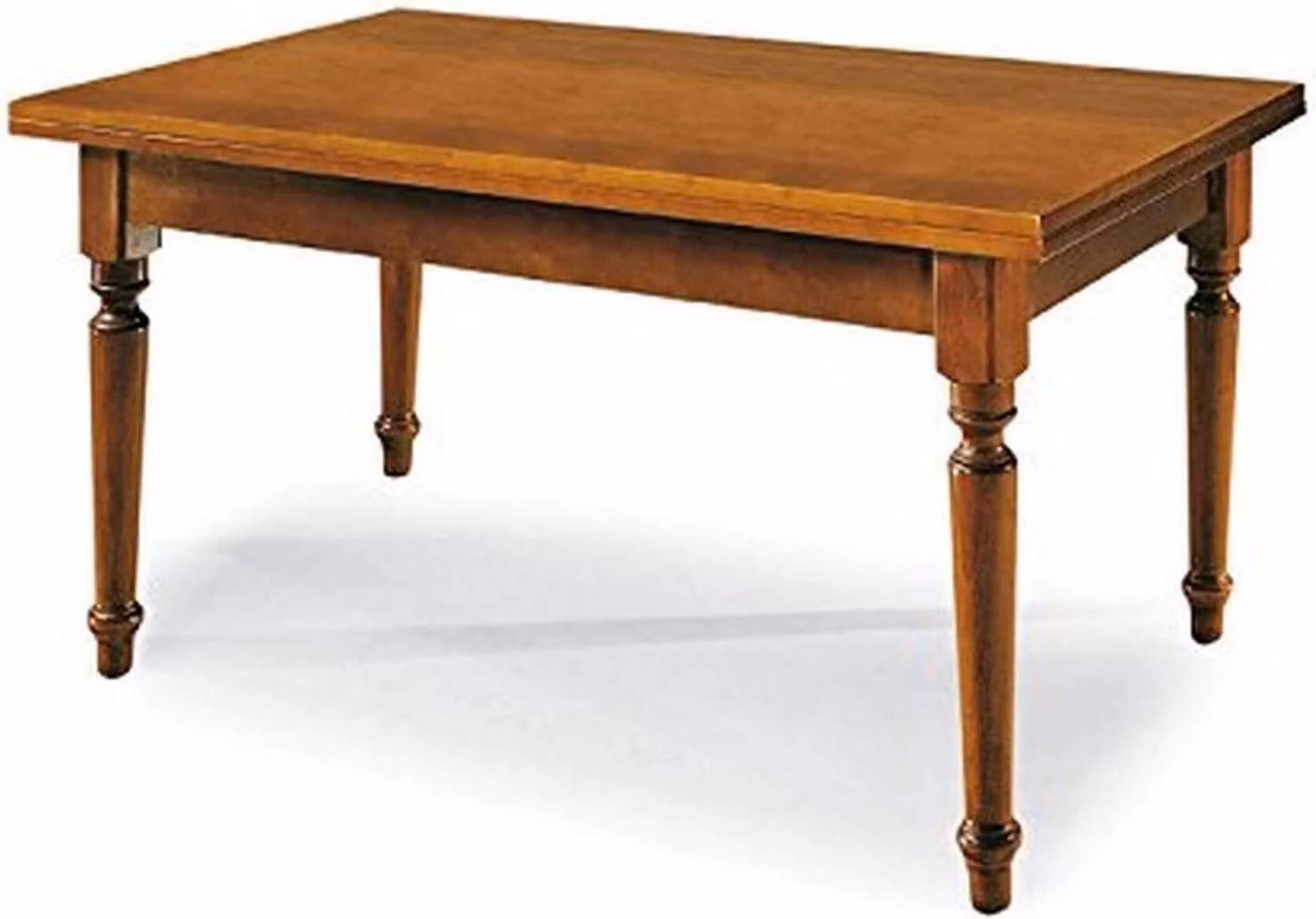 Milani Home - tavolo da pranzo allungabile 80 x 140/180/220 cm, legno massello, tinta noce