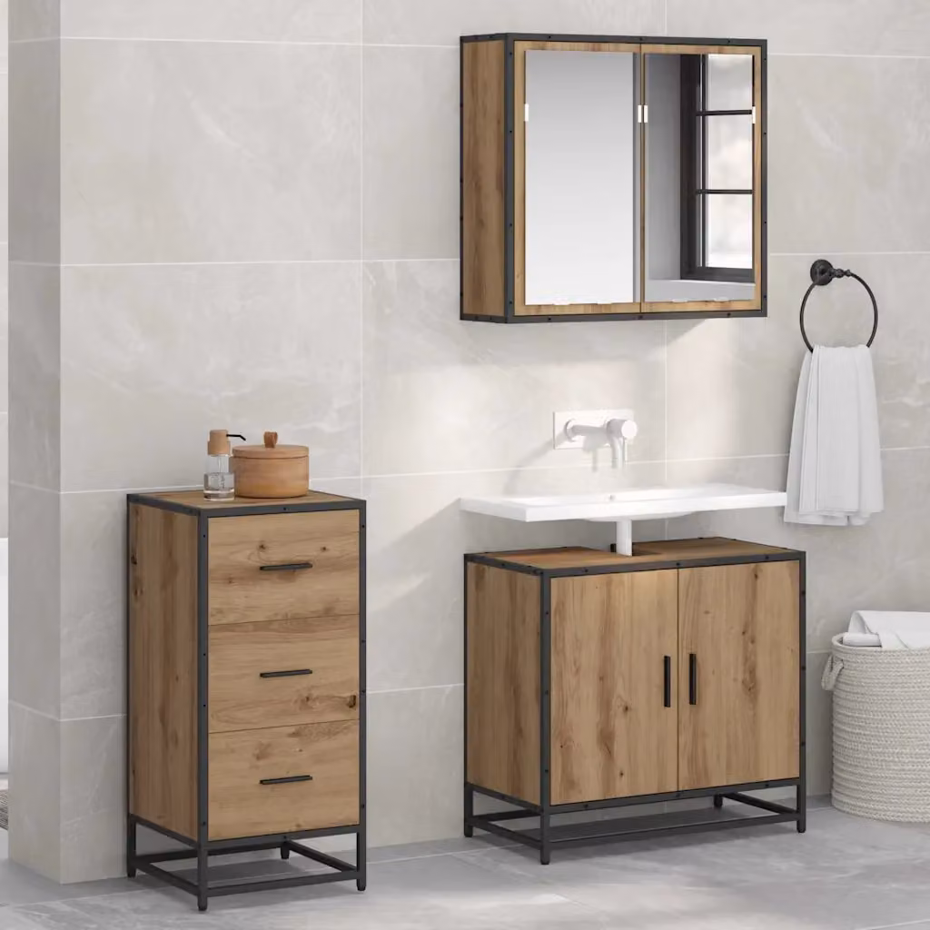 Credenza moderna vidaXL in rovere color marrone L/P/H: 35.5 x 35 x 76 cm