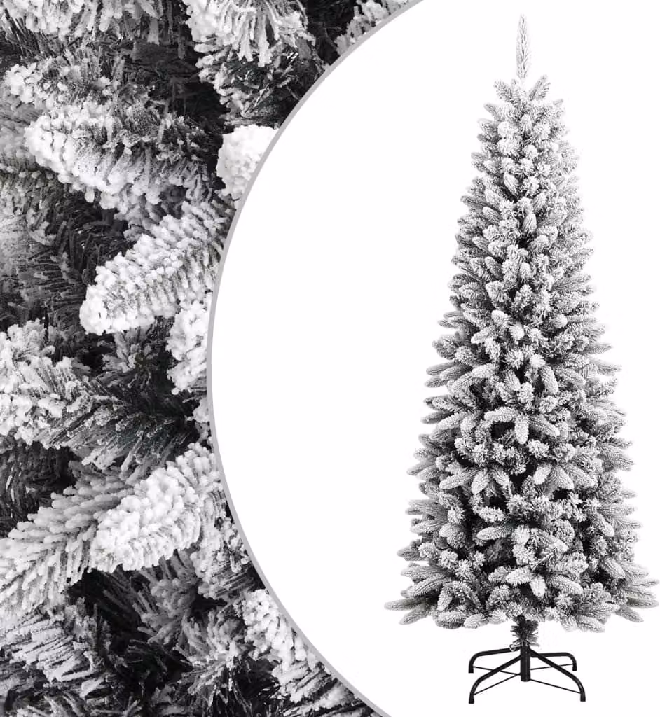 Albero di Natale Artificiale con Neve Floccata 180 cm PVC e PE