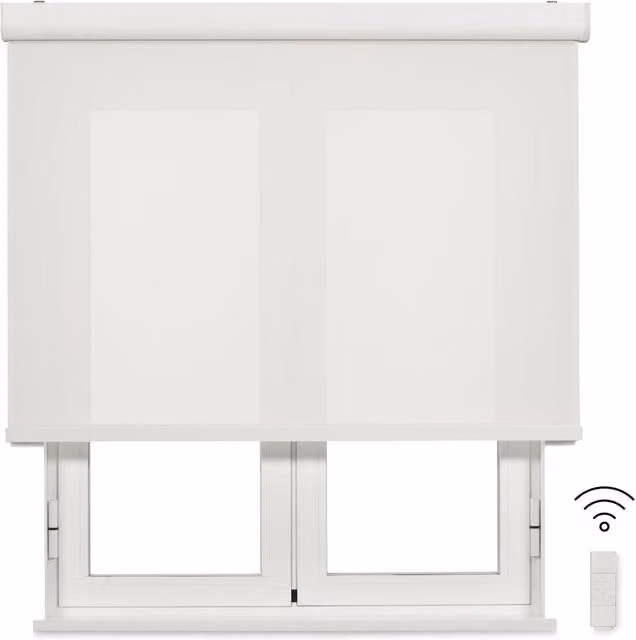 VIEWTEX Tenda a rullo motorizzata con cassetto Screen apertura 10% Bianco 90 X 190cm - Made in Spain - 5 anni di garanzia