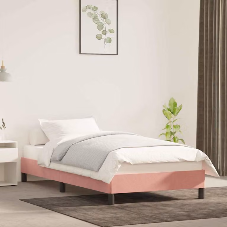 vidaXL Giroletto in Velluto Rosa L/P/H: 90 x 190 x 25 cm