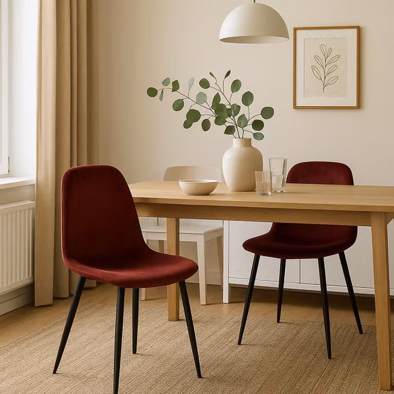 Sedia Savannah Velvet Rosso