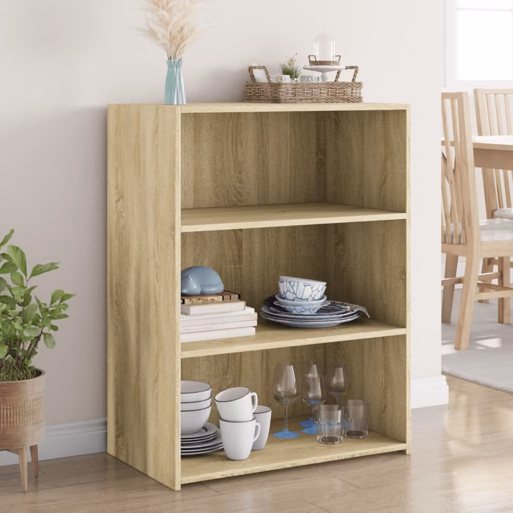 Credenza moderna vidaXL in legno multistrato color rovere sonoma, L 70 cm x P 41 cm x H 93 cm