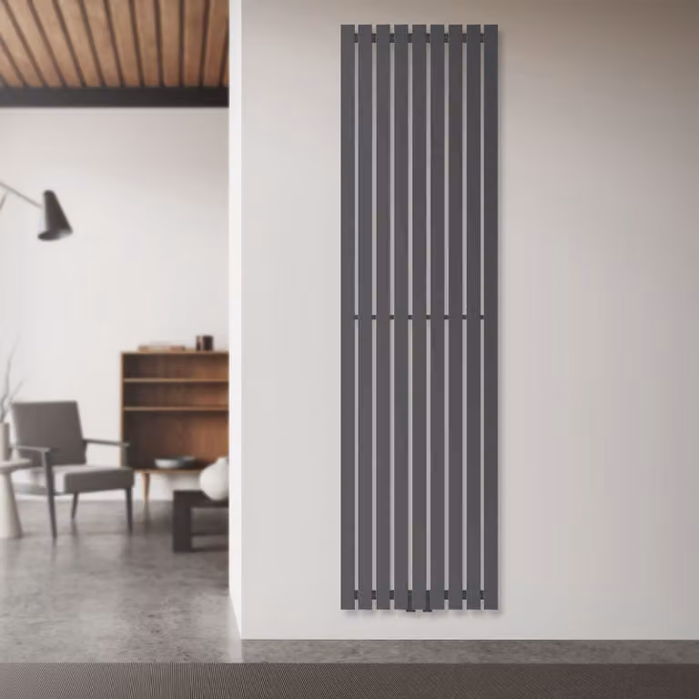 Radiatore a pannello LuxeBath, monostrato, 480x1800 mm, antracite, con attacco centrale, senza elemento riscaldante