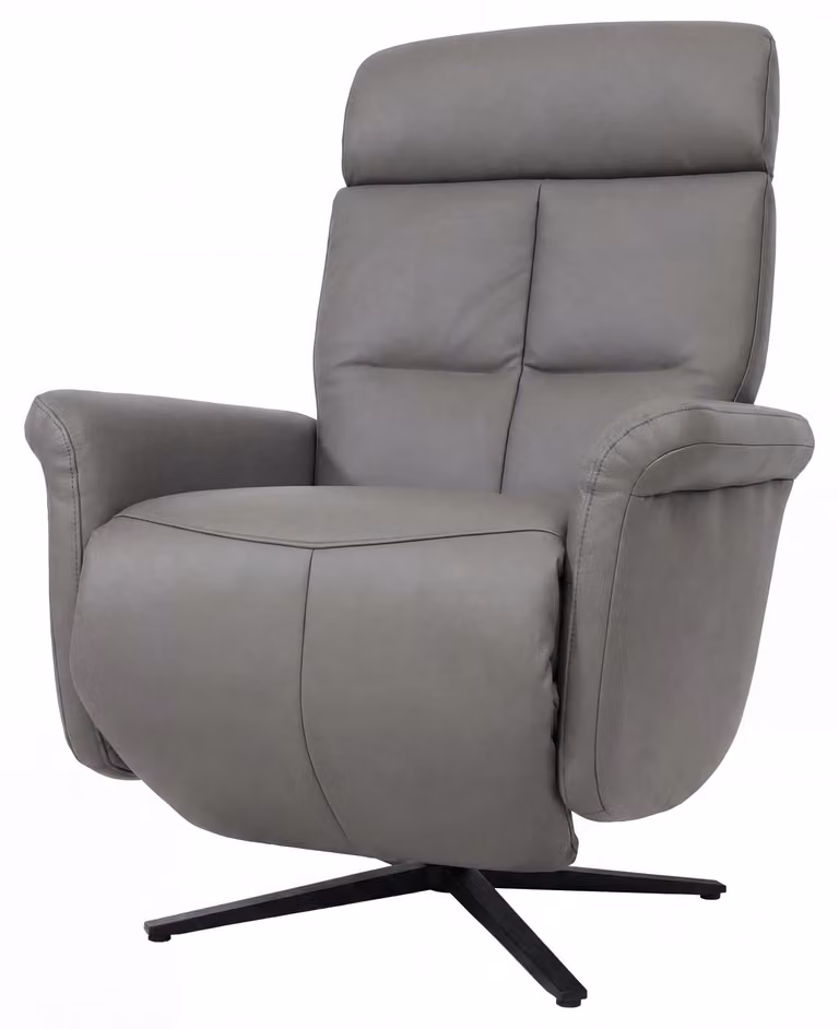 Poltrona relax HWC-L10, design, poltrona per TV, poltrona reclinabile, con funzione relax e girevole, colore grigio scuro
