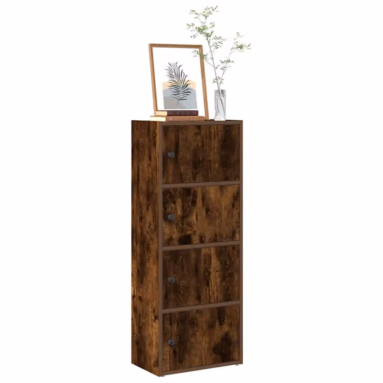 Libreria vidaXL in legno multistrato color rovere fumo, L 40 cm x P 24 cm x H 102 cm