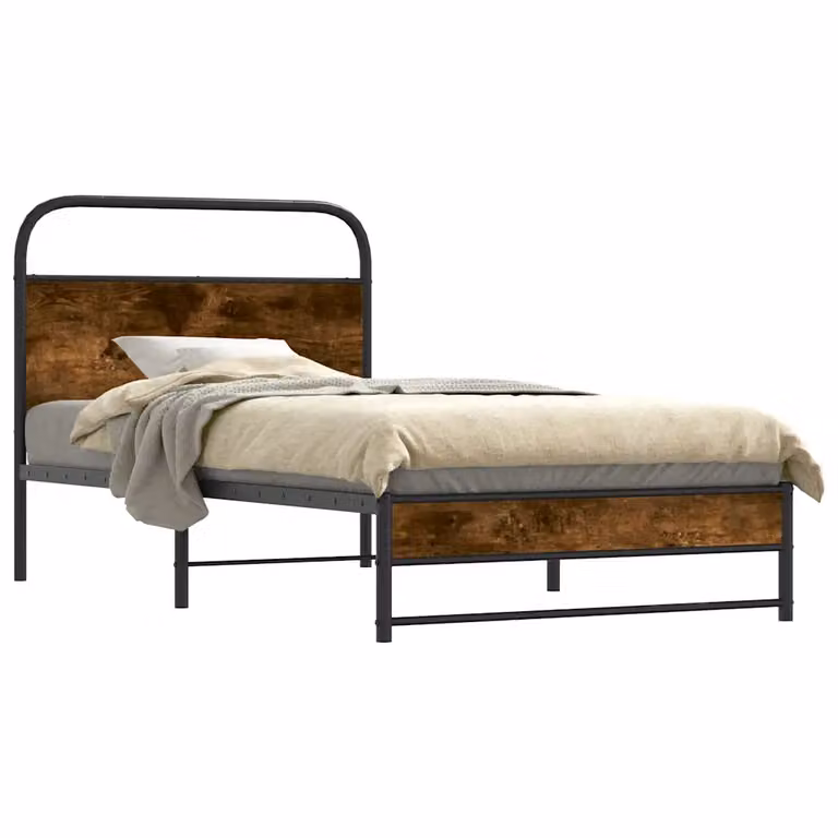 vidaXL Giroletto senza Materasso Rovere Fumo 107x203 cm in Truciolato