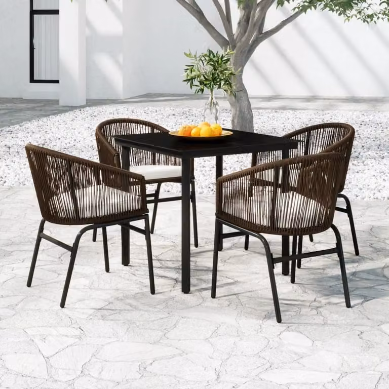 Maison Exclusive - Set da pranzo da giardino a 5 pezzi, marrone