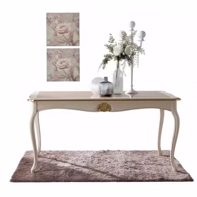 Tavolo rettangolare allungabile in legno stile shabby chic Mobili 2G L: 180 cm, P: 100 cm, H: 78 cm