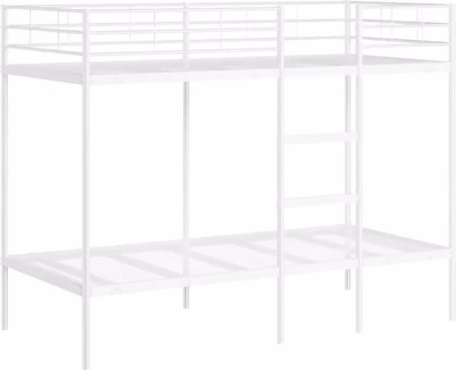 Letto singolo | Letto per adulti | Letto a Castello senza Materasso Bianco 90x200 cm in Acciaio