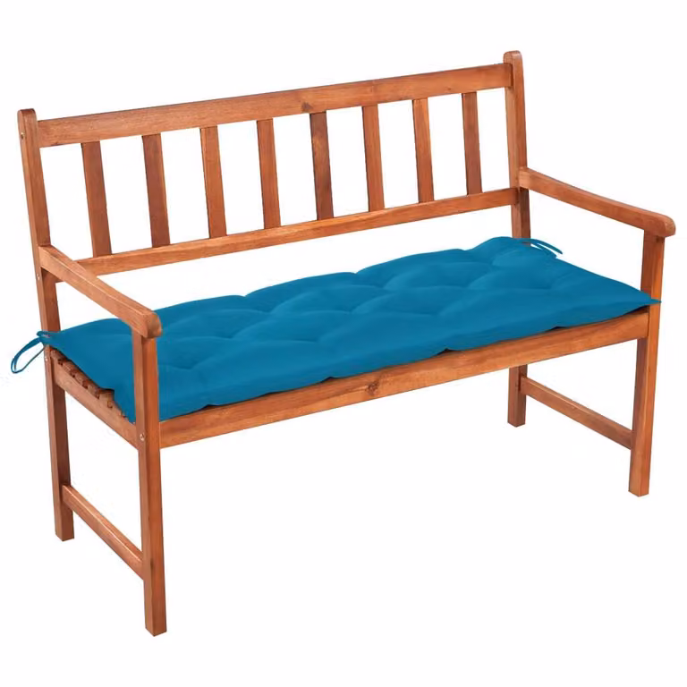 Panchina da giardino con cuscino 120 cm in legno massiccio di acacia