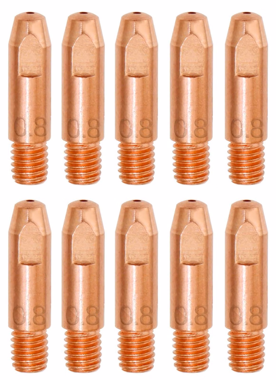 10 pezzi di contatto in rame da 0,8 mm per torce di saldatura MIG MAG