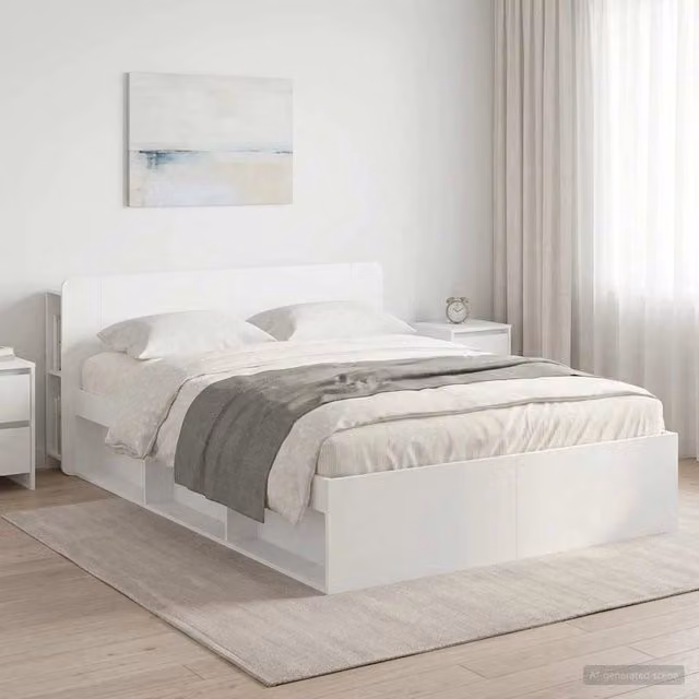 Telaio del letto con storage con testiera Bianco 160 x 200 cm 3433406
