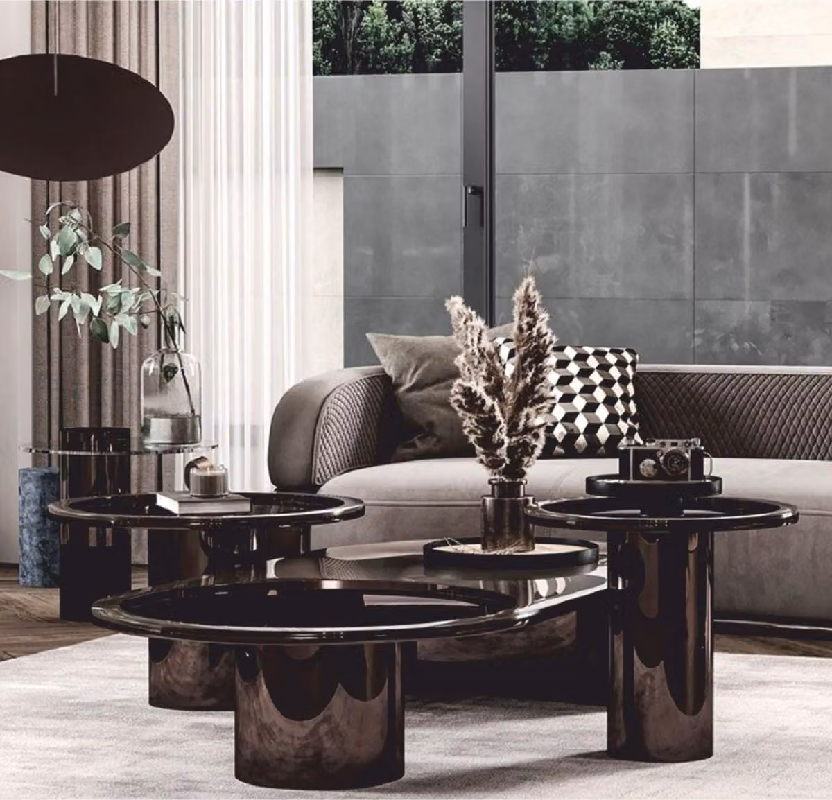 Casa Padrino tavolino grigio / bronzo 150 cm - Mobili per hotel e soggiorni