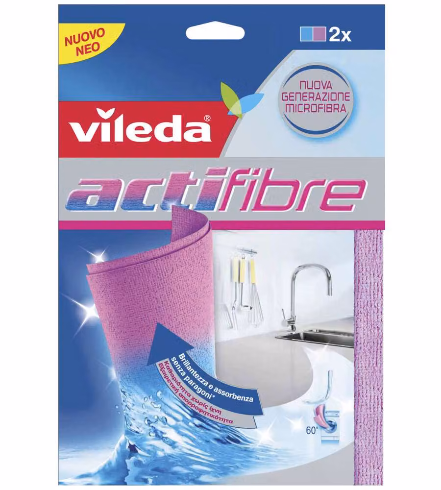 Panni di ricambio Vileda Actifibre rosa, confezione da 2 pezzi – 2