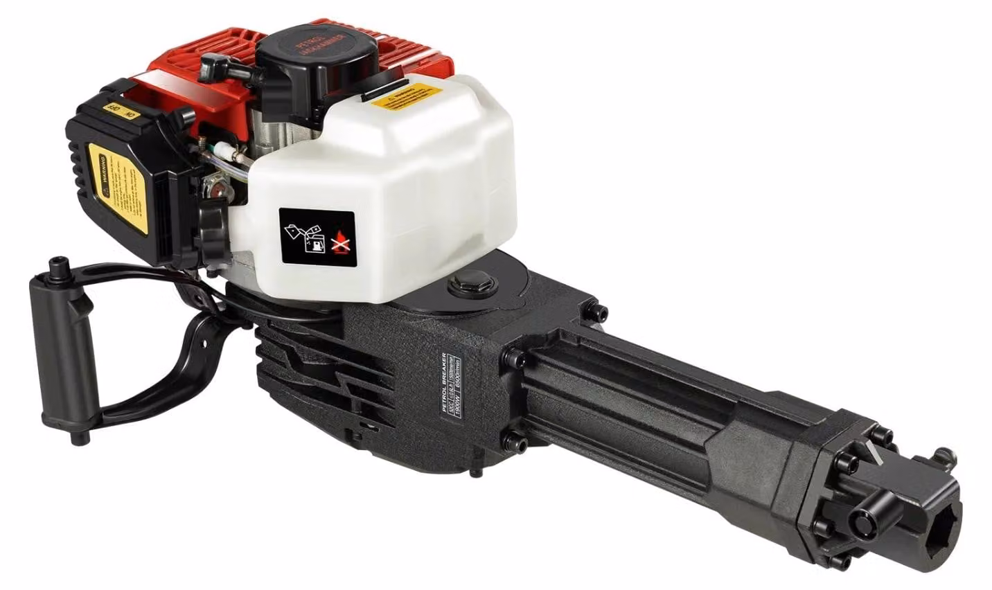 Martello demolitore a motore a benzina, 52 cc, 1900 W, colore rosso
