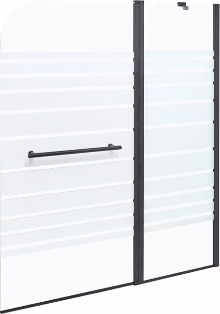Schermo Doccia per Vasca Beliani con Ante in Vetro Temperato Trasparente e Satinato, Struttura in Alluminio e Acciaio, L: 140 cm, H: 120 cm, P: 120 cm