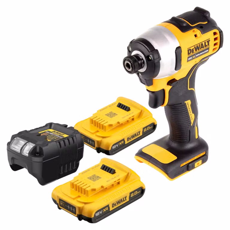 Avvitatore a impulsi a batteria DeWalt DCF 809 D2 18 V 190 Nm 1/4" senza spazzole + 2 batterie ricaricabili 2,0 Ah + caricabatterie
