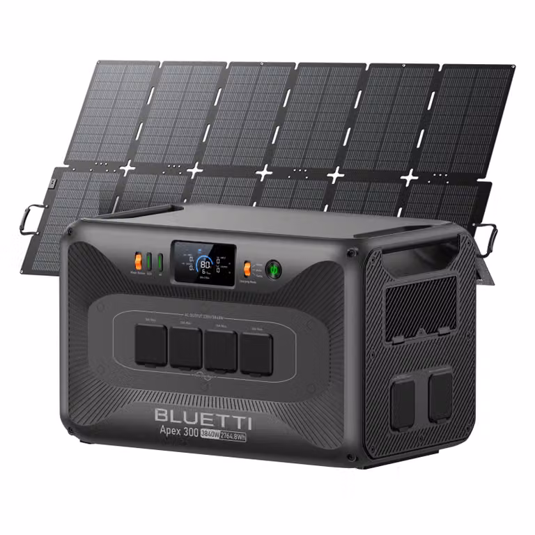 Generatore solare Apex 300 con pannelli solari da 500 W e batteria di riserva LFP da 2764,8 Wh, ideale per la casa, il campeggio e l'utilizzo off-grid