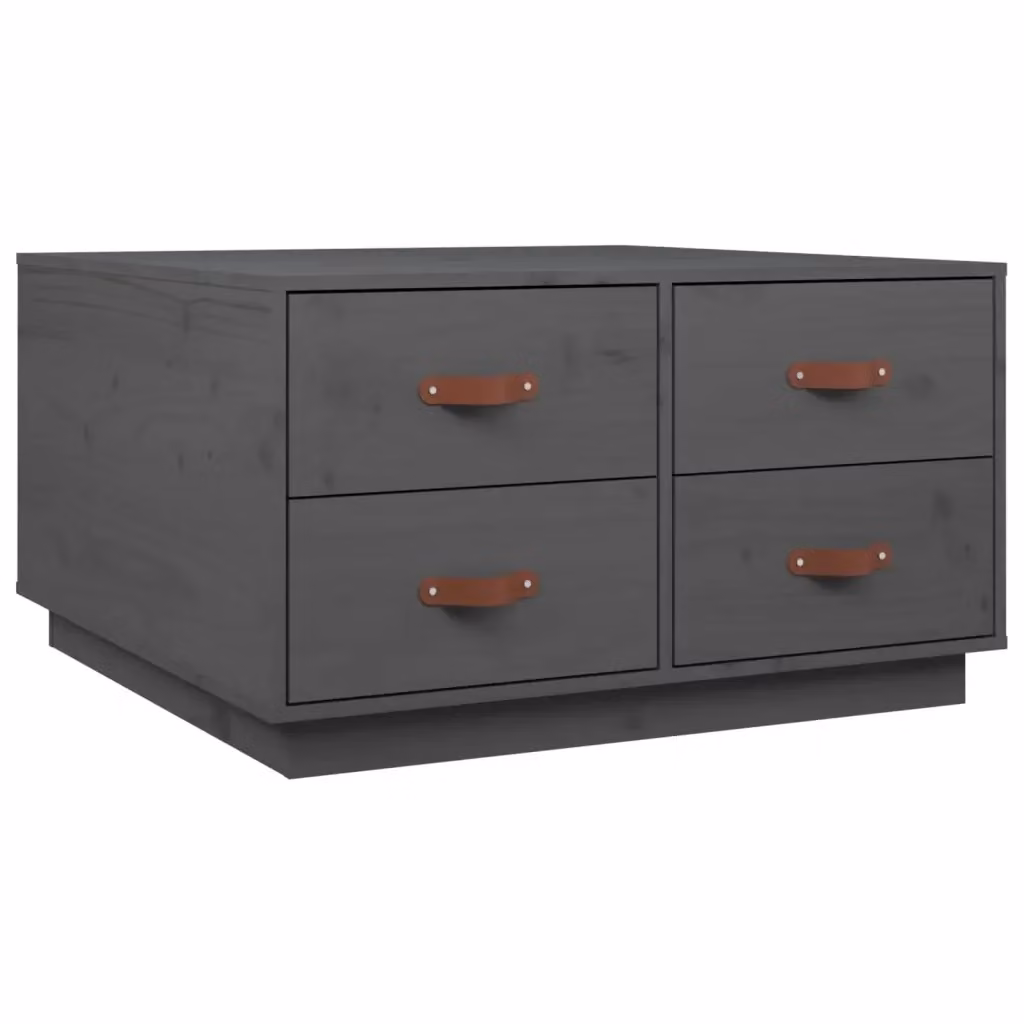 vidaXL Tavolino da Salotto Moderno Grigio in Legno di Pino L/P/H: 80 x 80 x 45 cm – 2