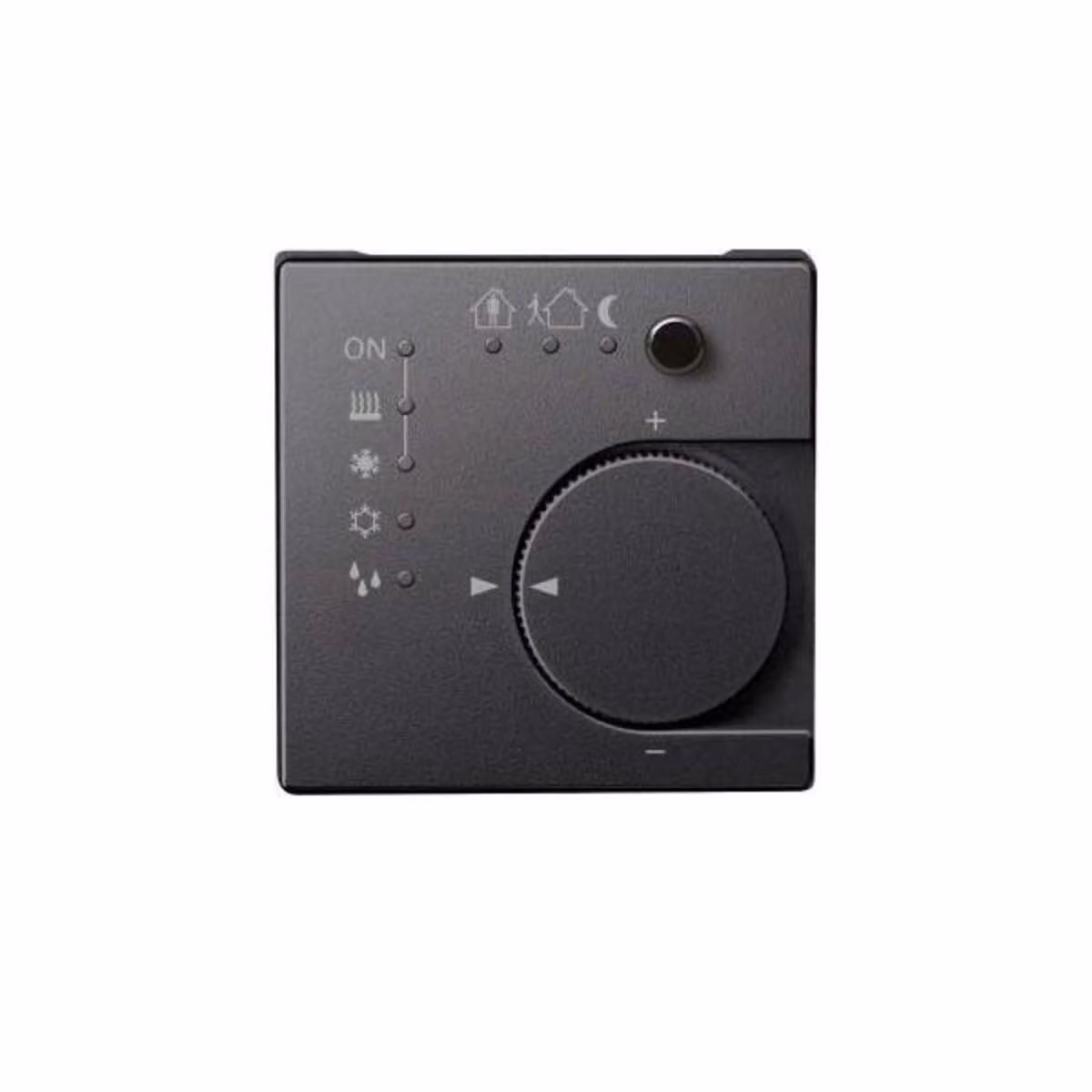 Termostato ambiente KNX da incasso/PI con interfaccia a pulsanti a 4 vie, antracite, Sistema M