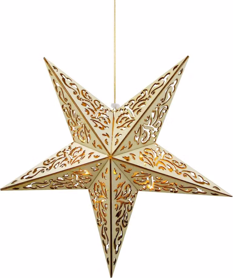 Stella MagicHome Natale, 10x LED, bianco caldo, 3xAA, + telecomando, 40 cm