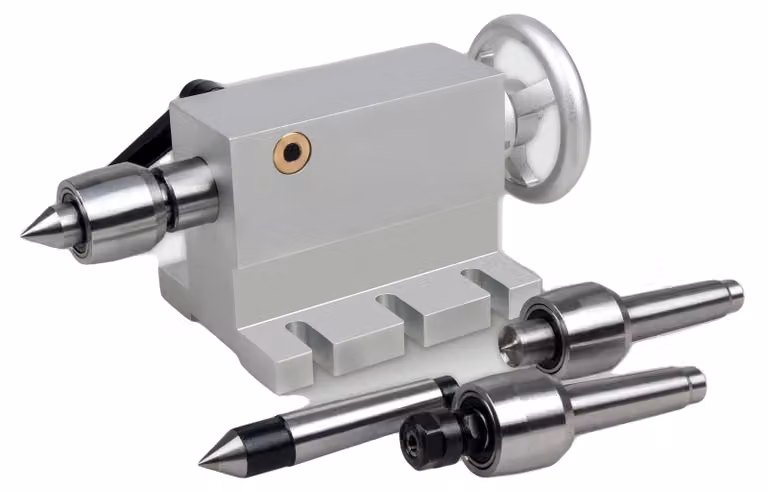 Contropunta mobile, altezza dal centro 65 mm, corsa 50 mm, 4 teste intercambiabili, peso 2,1 kg, codice modello MT2