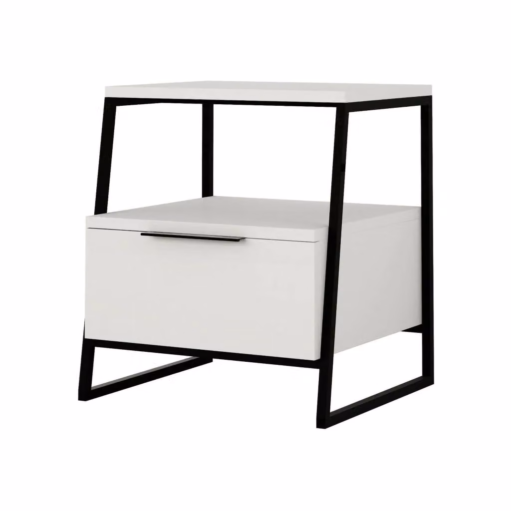 Comodino Alonso DMORA Bianco Moderno L: 45 cm, P: 40 cm, H: 50 cm – 2