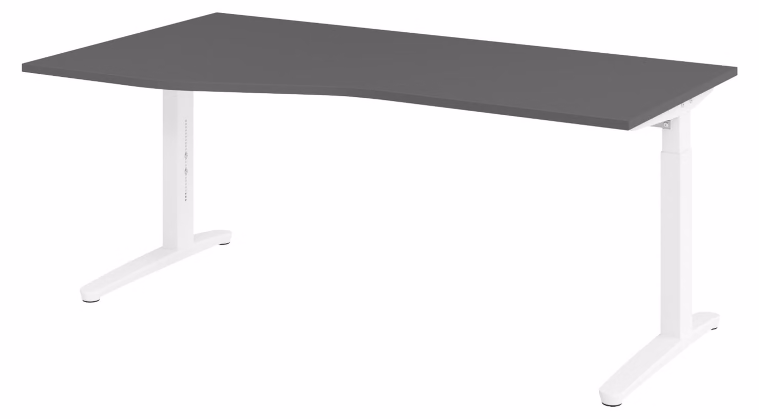 Scrivania bümö serie XB - Decorazione: grafite, dimensioni: 180 x 100 cm, struttura: bianco