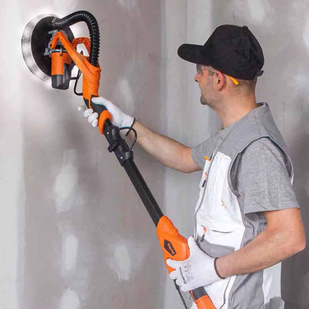 Levigatrice per muro e cartongesso Kapriol KSW750 con manico estensibile, diametro 225 mm, arancione – 2