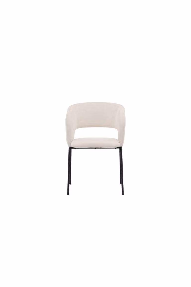 Sedia da pranzo con braccioli, bianco sporco.