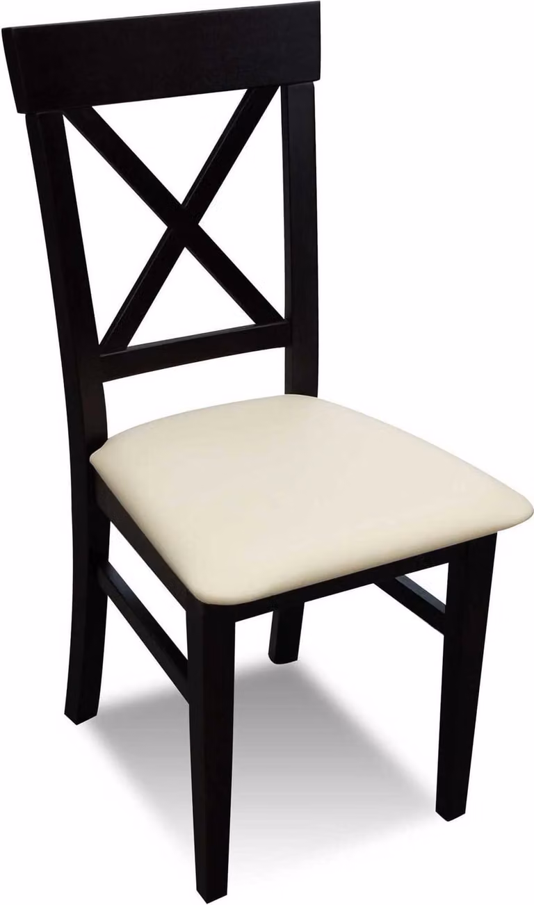 Klassischer Stuhl Schwarz Holz Sitz Polster Design Textil Modern Stil