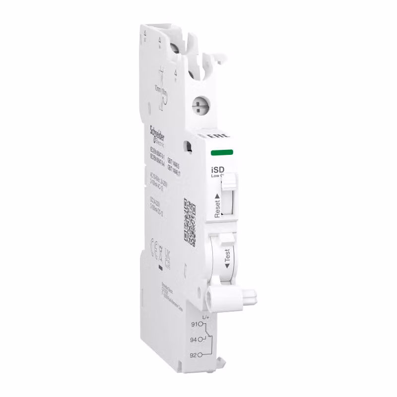 Interruttore di telecomando Schneider Electric, Acti9, iSD, 1 contatto in scambio, da 2 mA a 100 mA, da 24 V CA a 250 V CA, da 24 V CC a 220 V CC, collegamento superiore A9A26916