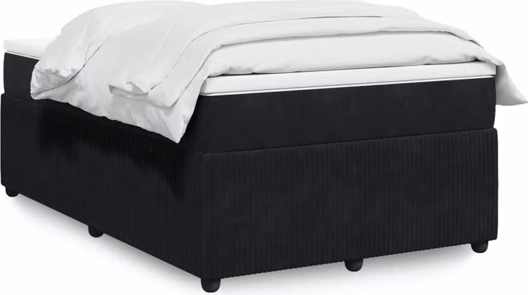 Maison Exclusive - Giroletto a Molle con Materasso Nero 120x190 cm in Velluto