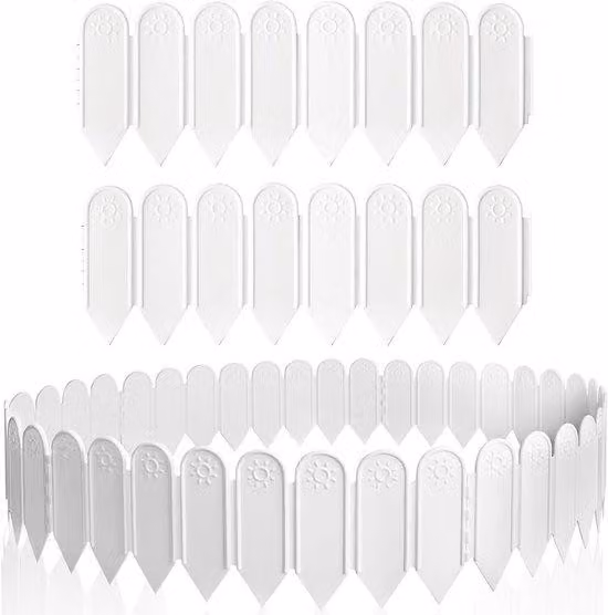 Set di 10 bordure flessibili per giardino, lunghezza 4 metri - Recinzione in plastica per delimitare il prato, creare vialetti e decorare il giardino, altezza 15 cm
