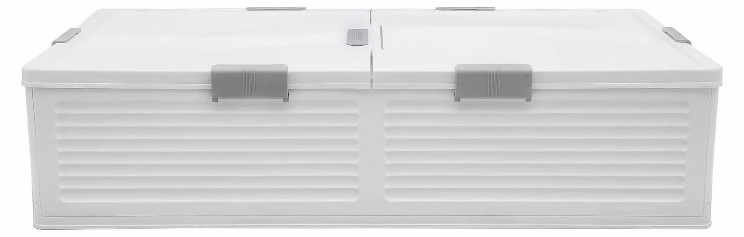 Contenitore di stoccaggio extra grande - Contenitore in plastica pieghevole, dimensioni 101x51,5x24 cm - Ampia capacità - Ideale per abbigliamento, piumoni e giocattoli - Realizzato in plastica PP resistente - Design rettangolare autoportante - Bianco