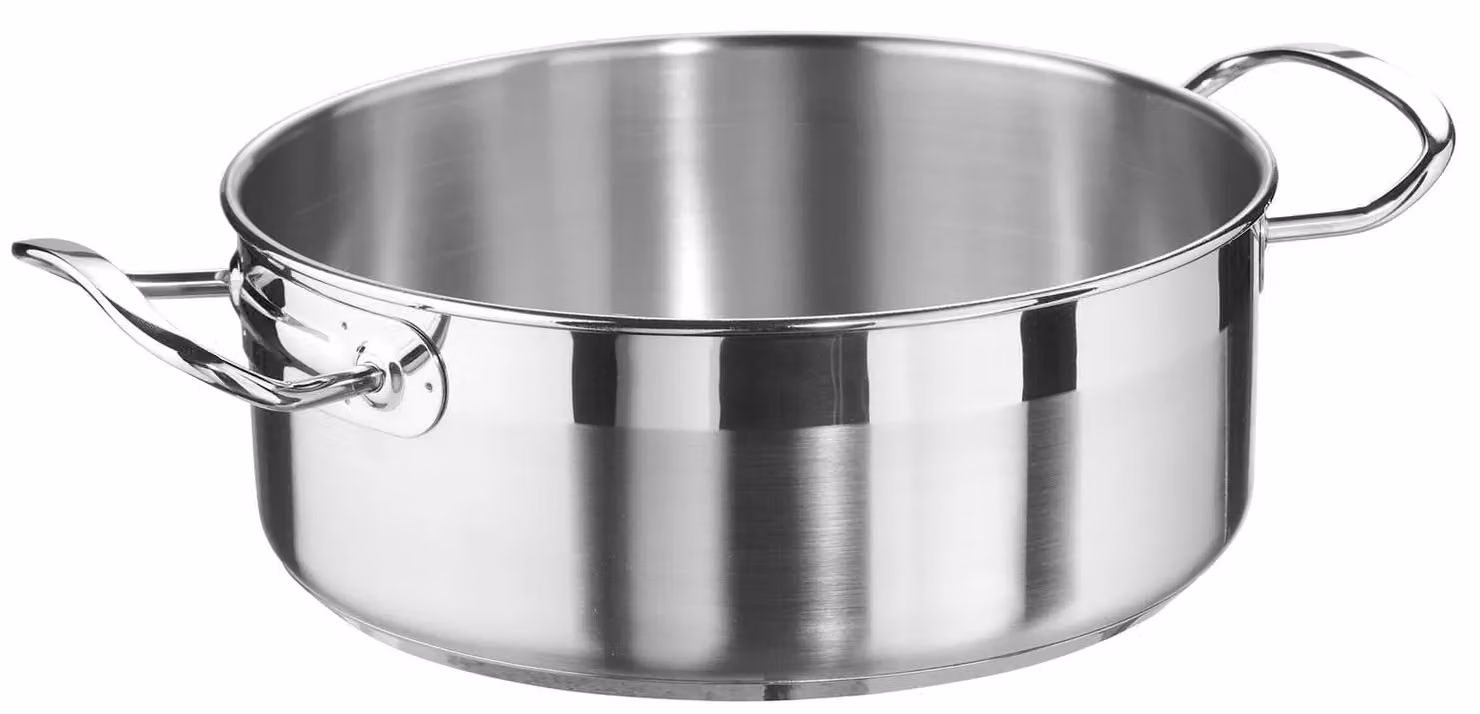 Casseruola bassa in acciaio per induzione con 2 maniglie modello Professional, diam. 16cm