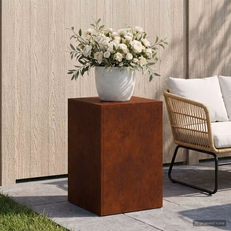 vidaXL Supporto per piante in metallo marrone stile industriale L/P/H: 40 x 40 x 60 cm