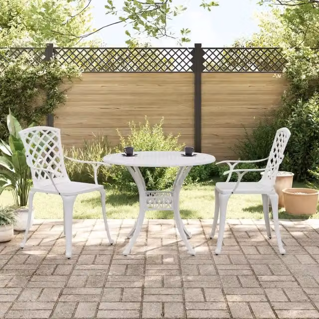Set da Bistrot 3 pz Bianco in Alluminio Pressofuso 3216332