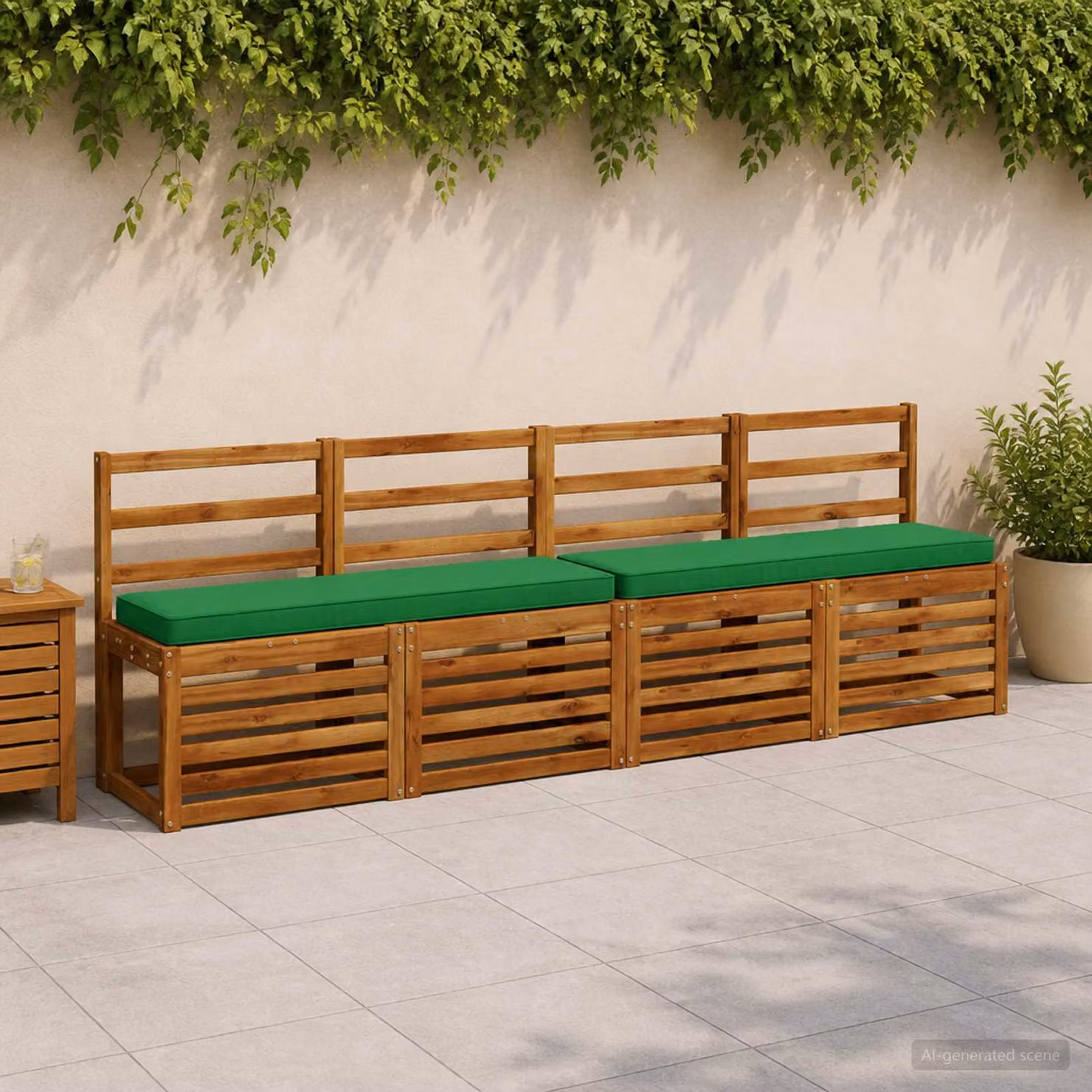 Cuscino per panchina vidaXL VUGHT verde in poliestere con rivestimento rimovibile e lavabile